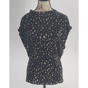 Zara women's blouse black Size Large Whimsigoth Fairy grunge goth dark feminine